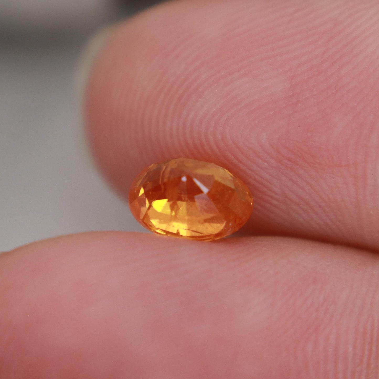 1.33 Carat Spessartite Garnet 7x5mm Oval Cut, Faceted Loose Orange Garnet