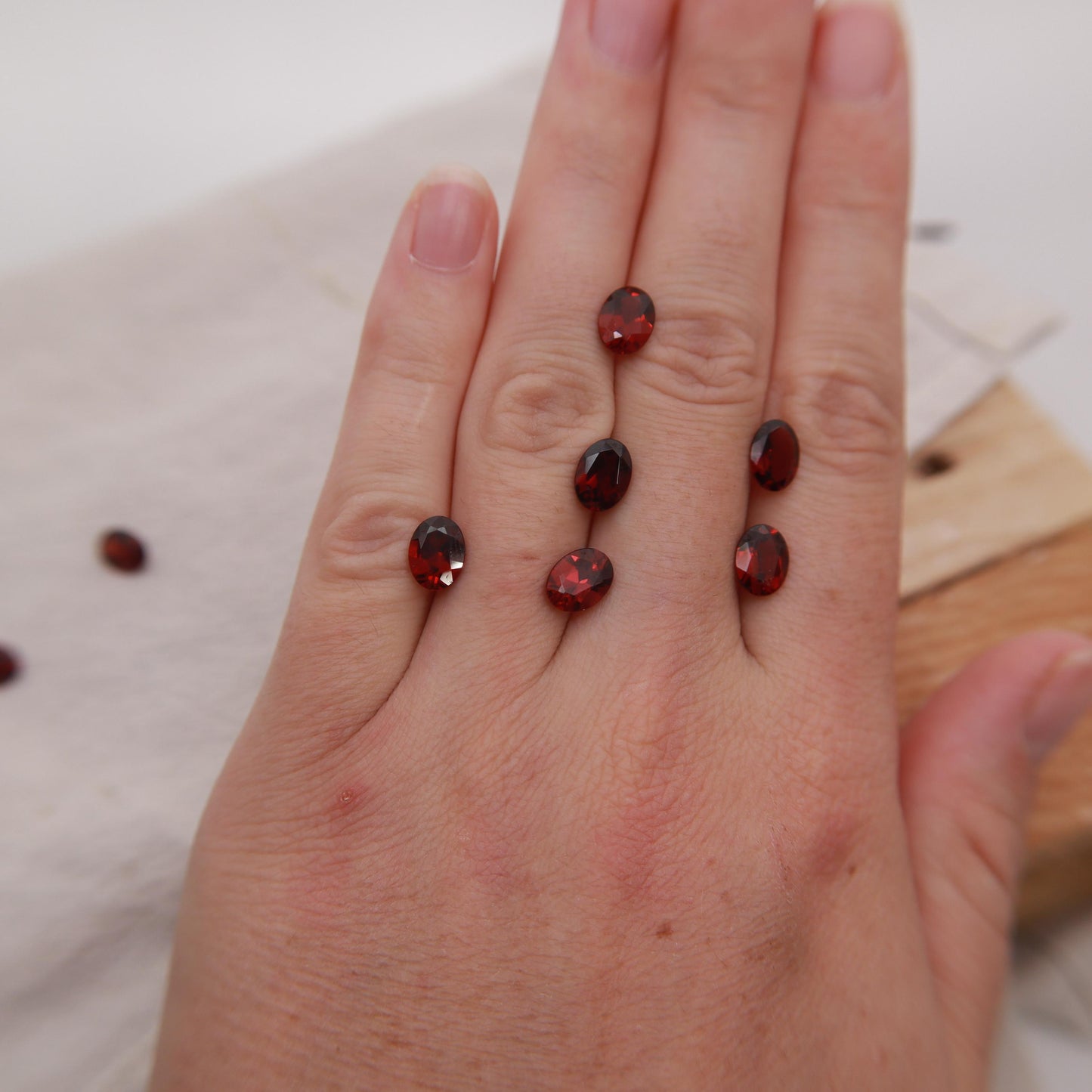 One Red Garnet 8x6mm Oval Cut, Faceted Loose Gemstone