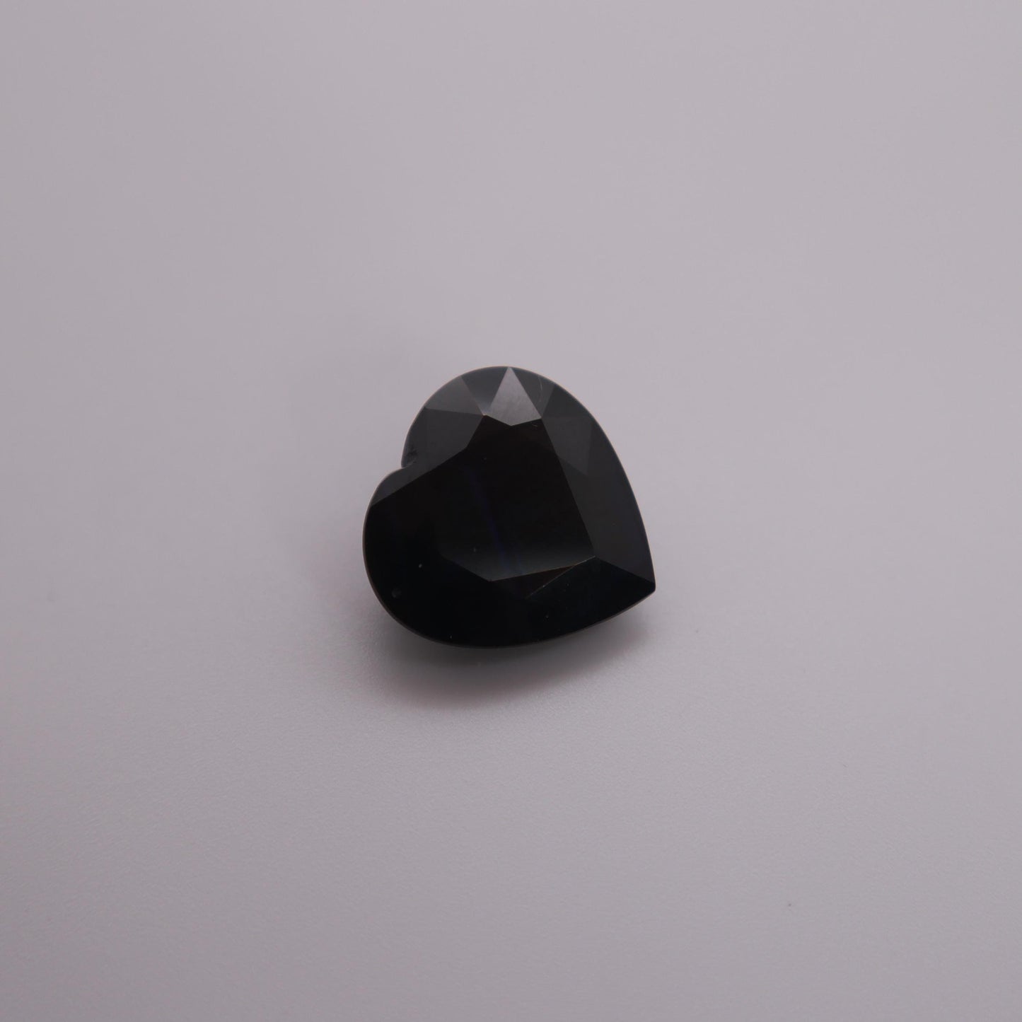 8.31 carat Natural Dark Sapphire 13.3x13.4mm, Heart Cut Gem Faceted Loose Large Dark Blue-Black Sapphire