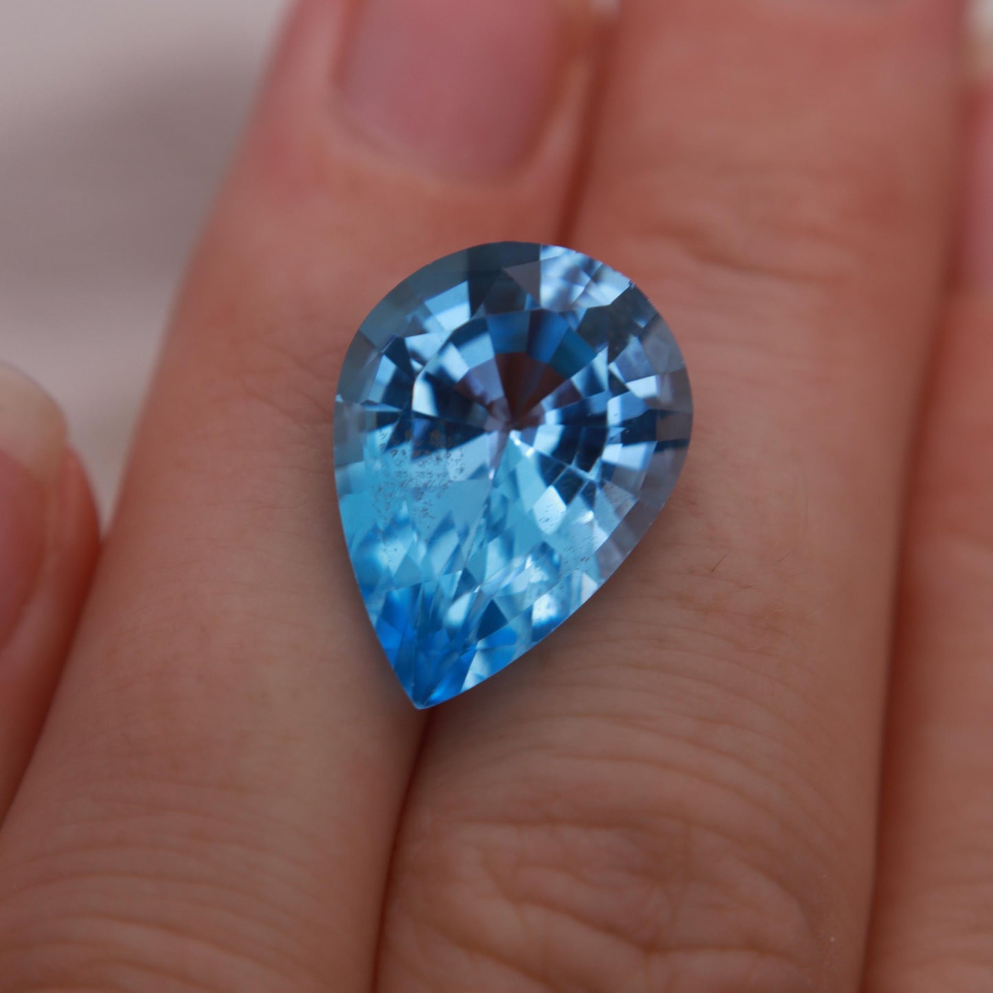 18x13mm Sky Blue Topaz Pear Cut, 12.14 carat Loose Recycled Topaz