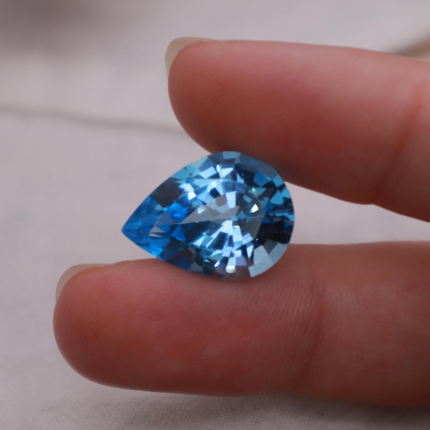 18x13mm Sky Blue Topaz Pear Cut, 12.14 carat Loose Recycled Topaz