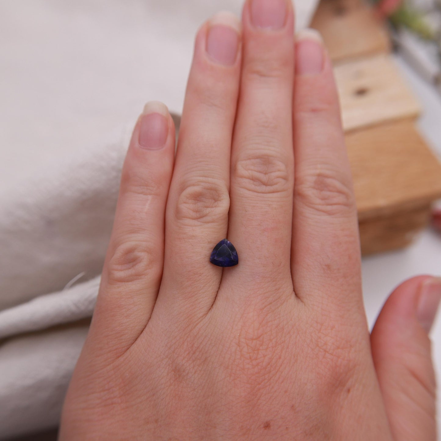 1.05 Carat Iolite 7mm Trillion Cut, Faceted Loose Gemstone