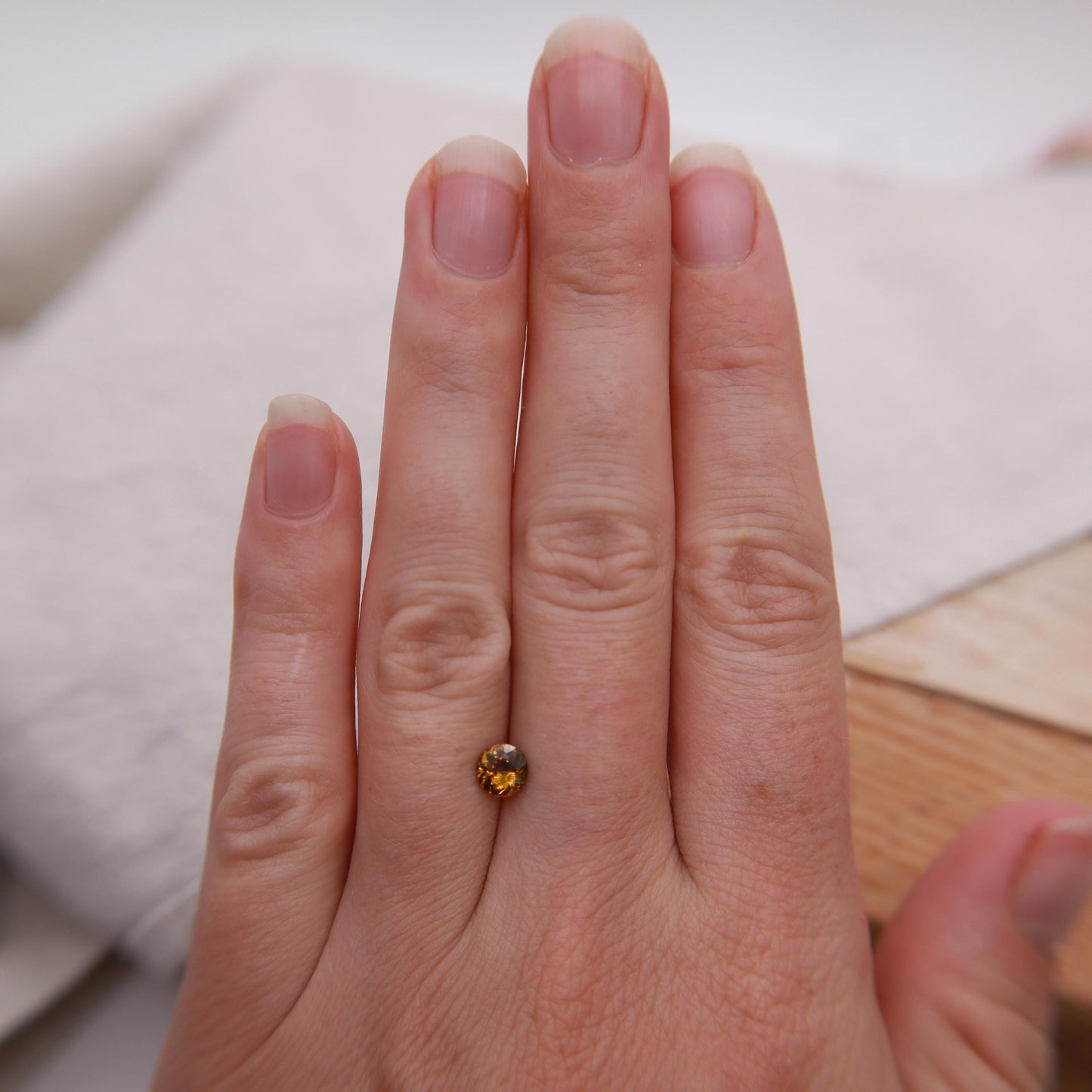 5.3mm Natural Golden Grossular Garnet 0.71 carat Round Faceted Loose Gem, Yellow-Orange Mali Garnet