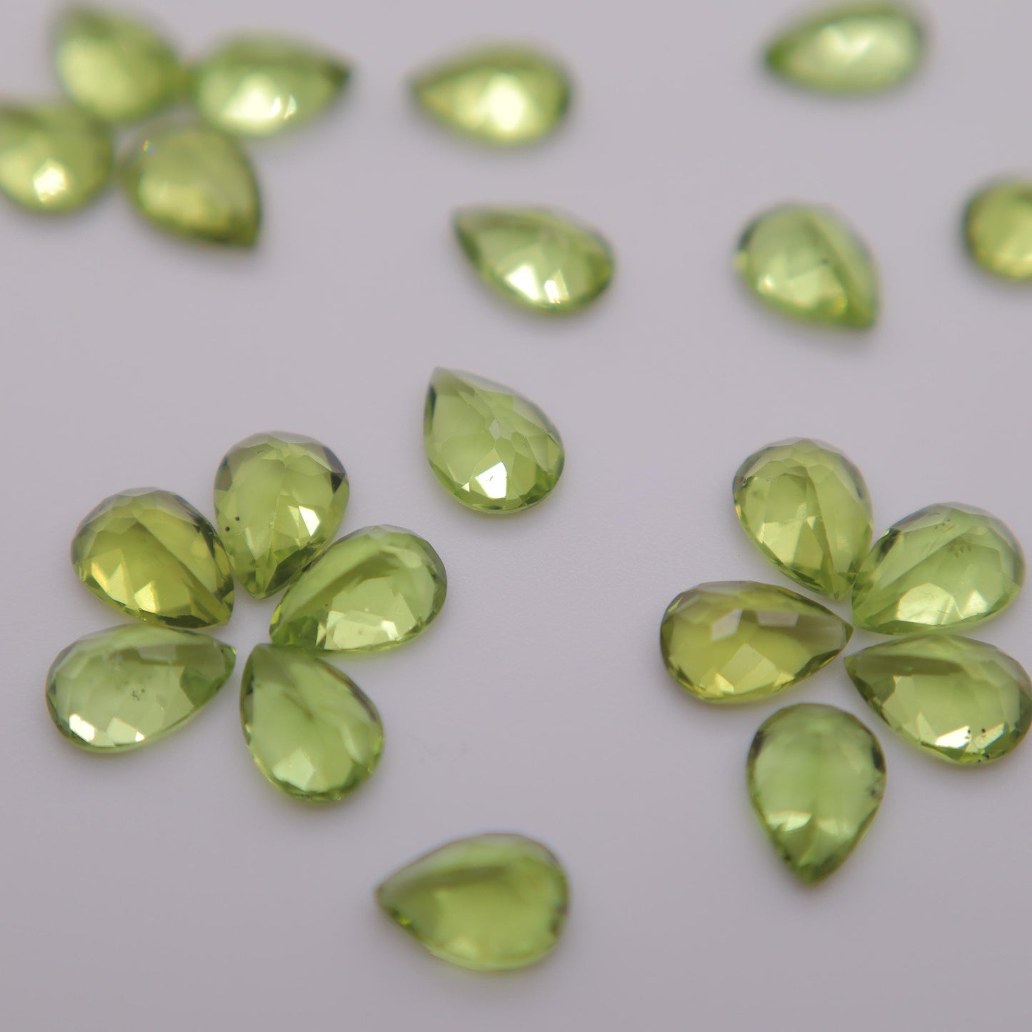 One 7x5mm Peridot Pear Cut, Faceted Loose Green Peridot
