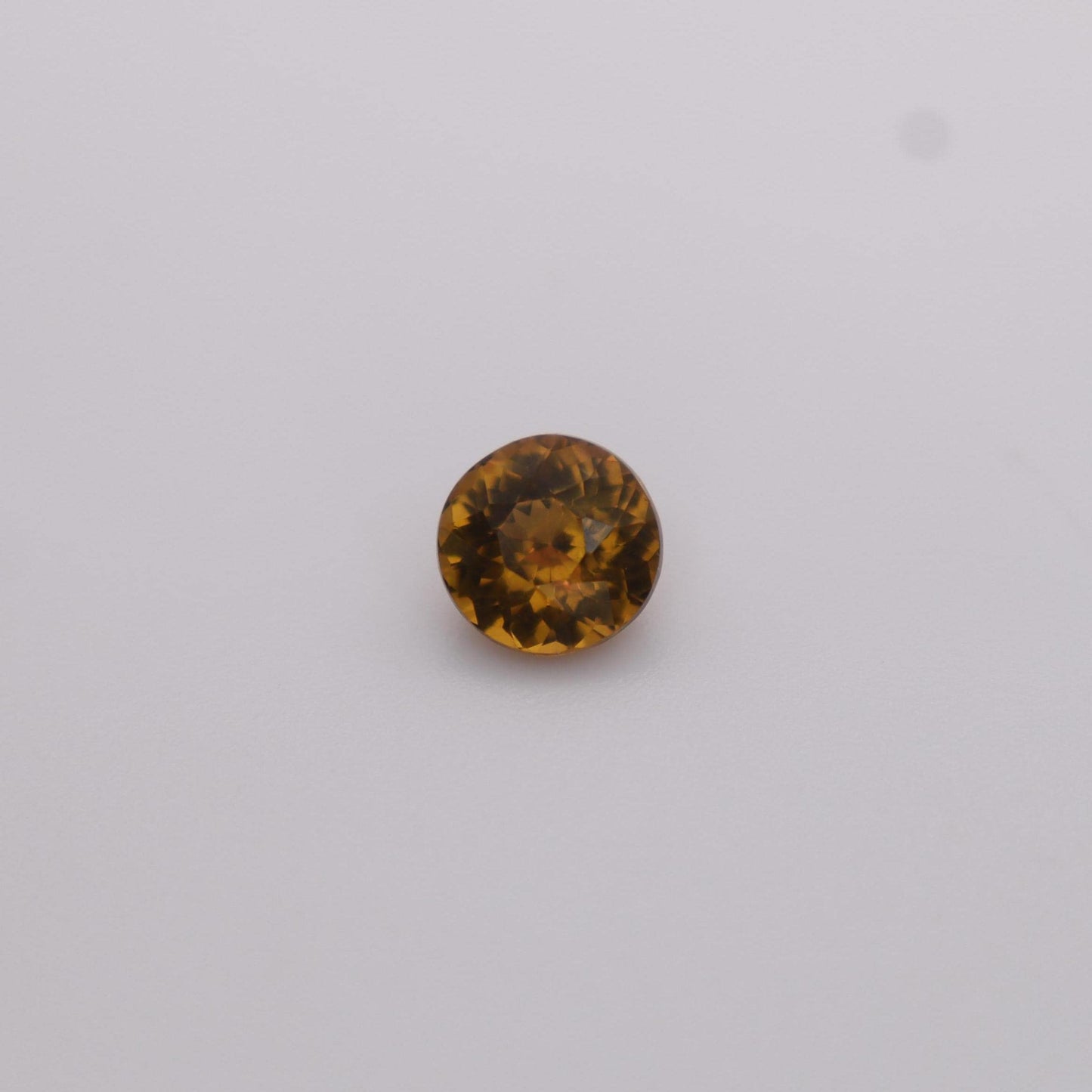 5.3mm Natural Golden Grossular Garnet 0.71 carat Round Faceted Loose Gem, Yellow-Orange Mali Garnet