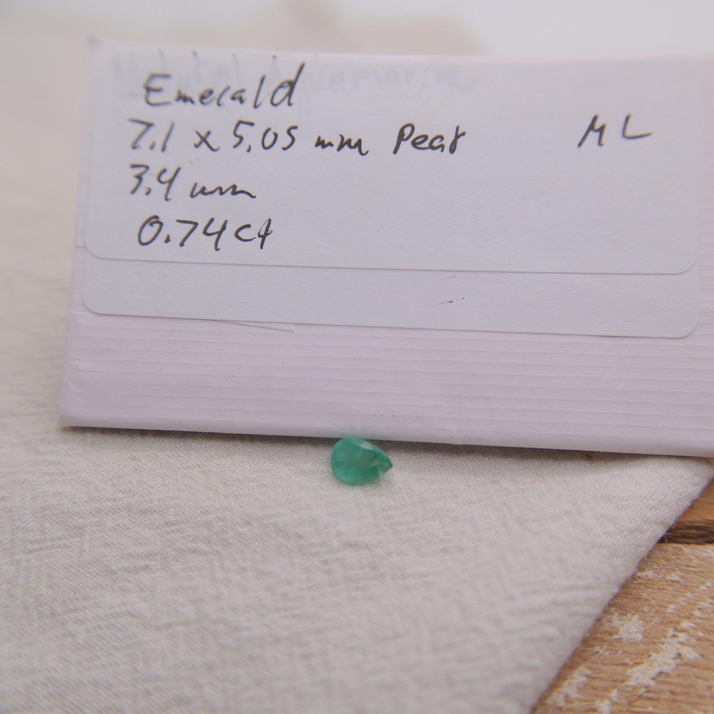 7x5mm Emerald 0.74 carat Pear Cut, Faceted Loose Gemstone