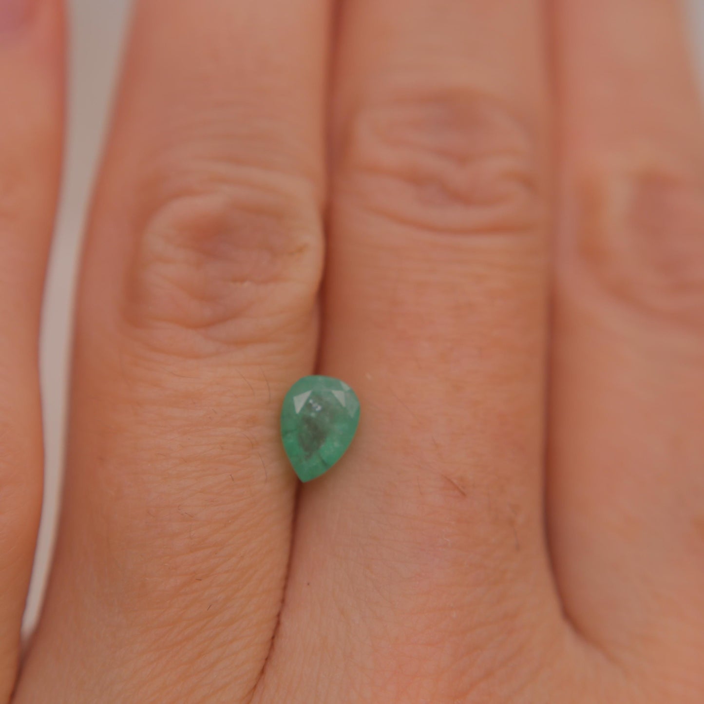 7x5mm Emerald 0.74 carat Pear Cut, Faceted Loose Gemstone