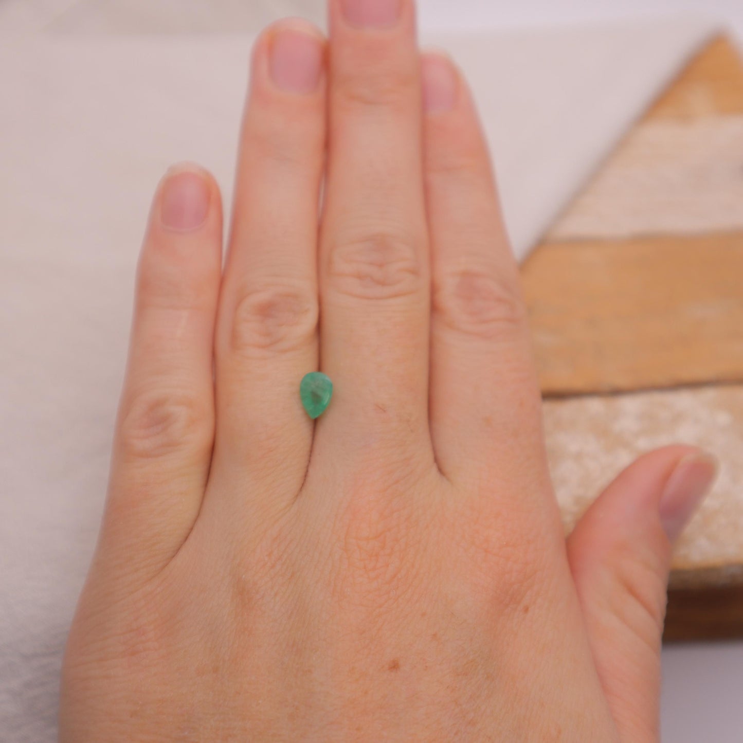 7x5mm Emerald 0.74 carat Pear Cut, Faceted Loose Gemstone