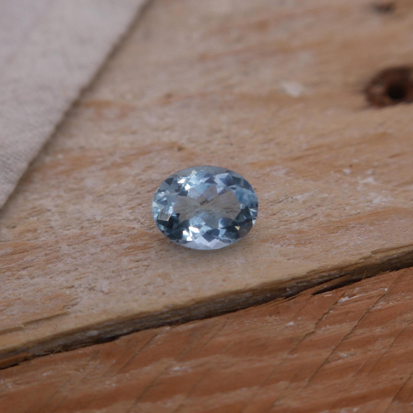 9x7mm Blue Aquamarine, 1.73 Carat Light Blue Oval Cut Natural Loose Faceted Gemstone