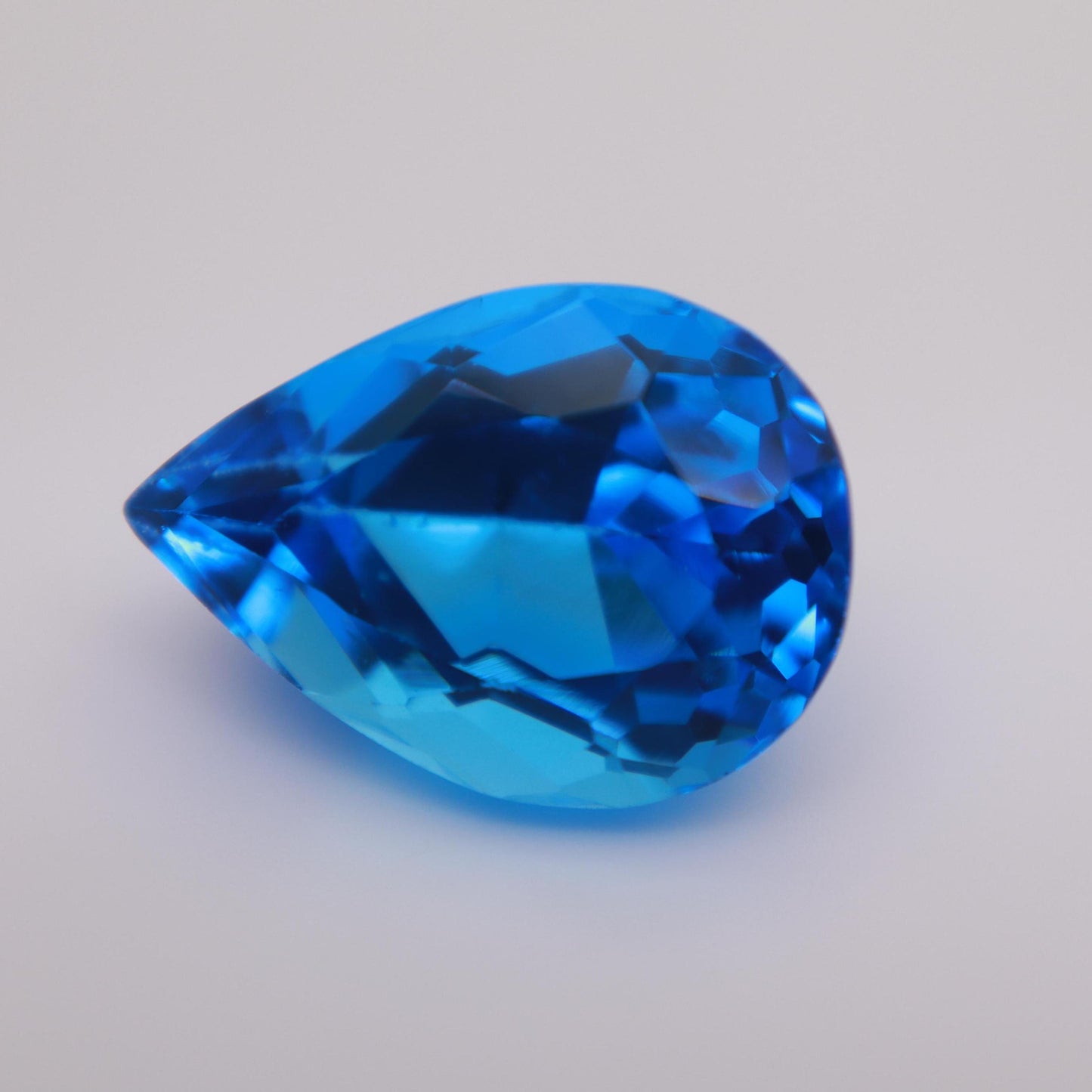 21x15mm Swiss Blue Topaz, Pear Cut, 25.40 carat Loose Faceted Gem