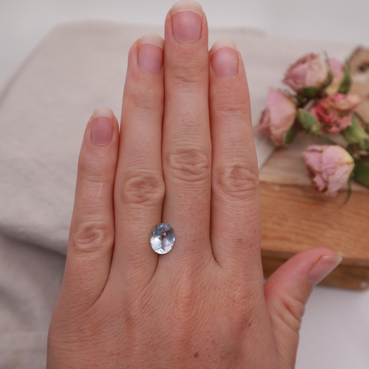 10x8mm Natural Light Blue Aquamarine 2.17 carat, Oval cut Loose Faceted Gemstone