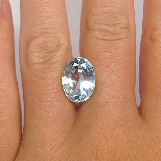 9 carat Aquamarine Natural Light Blue Oval  Step Cut 14.2x10.4mm  Loose Faceted Gemstone Beryl March Birthstone Wholesale Gems