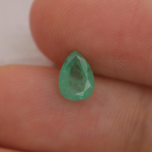 7x5mm Emerald 0.74 carat Pear Cut, Faceted Loose Gemstone
