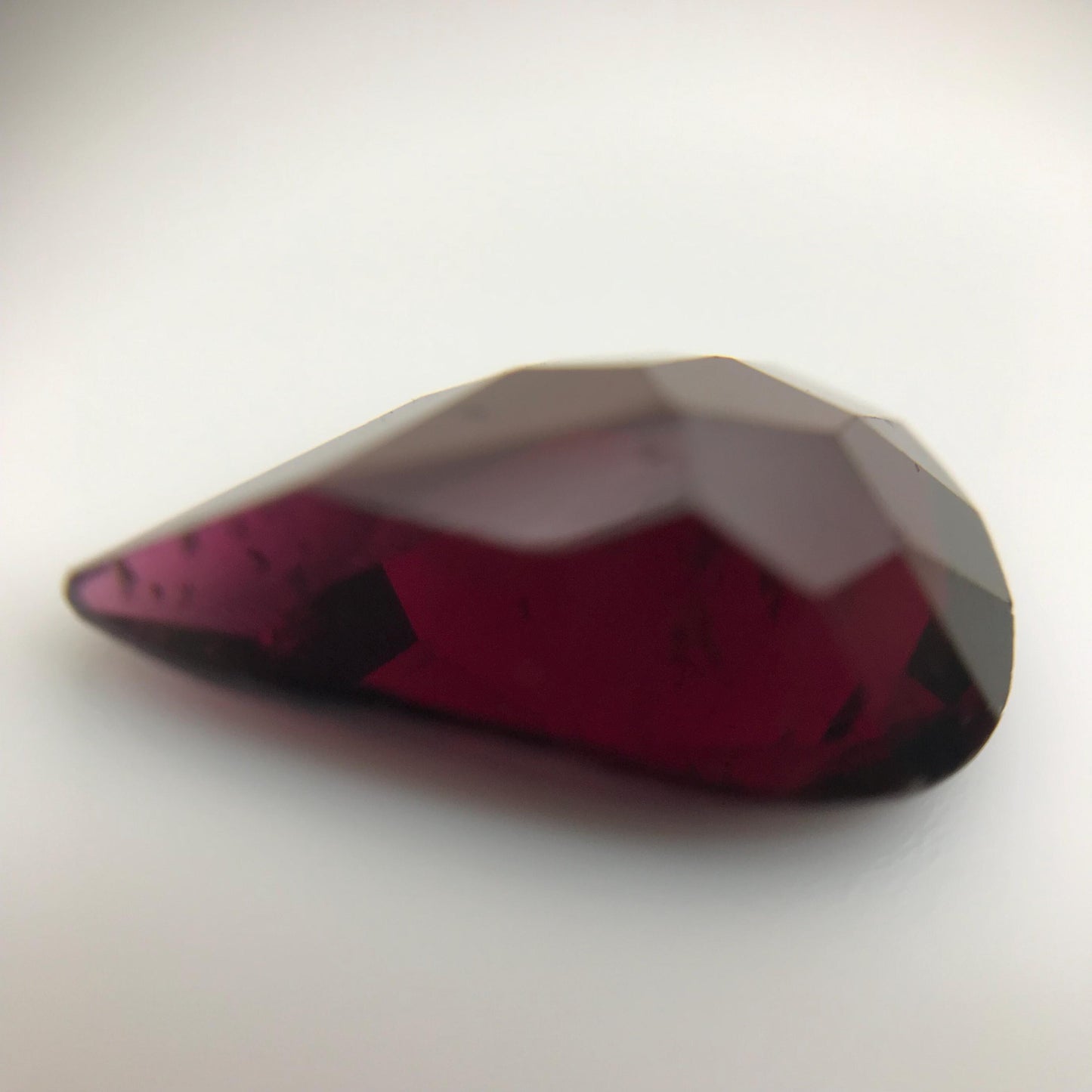 5.52 carat Dark Purple Red Garnet, 15x9.6mm Pear cut, Deep Rhodolite