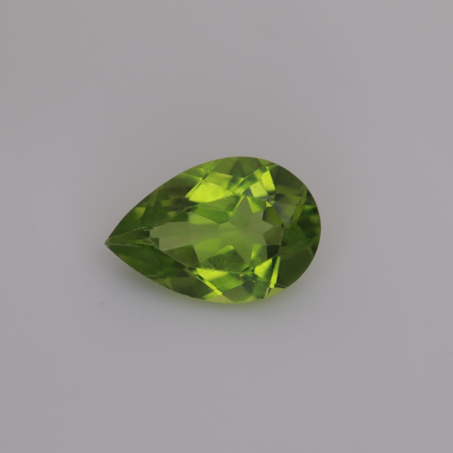 Green Peridot 12x8mm Pear Cut 2.94 carat Loose Natural Gem, August Birthstone for Jewelry Making Faceted Gemstone,