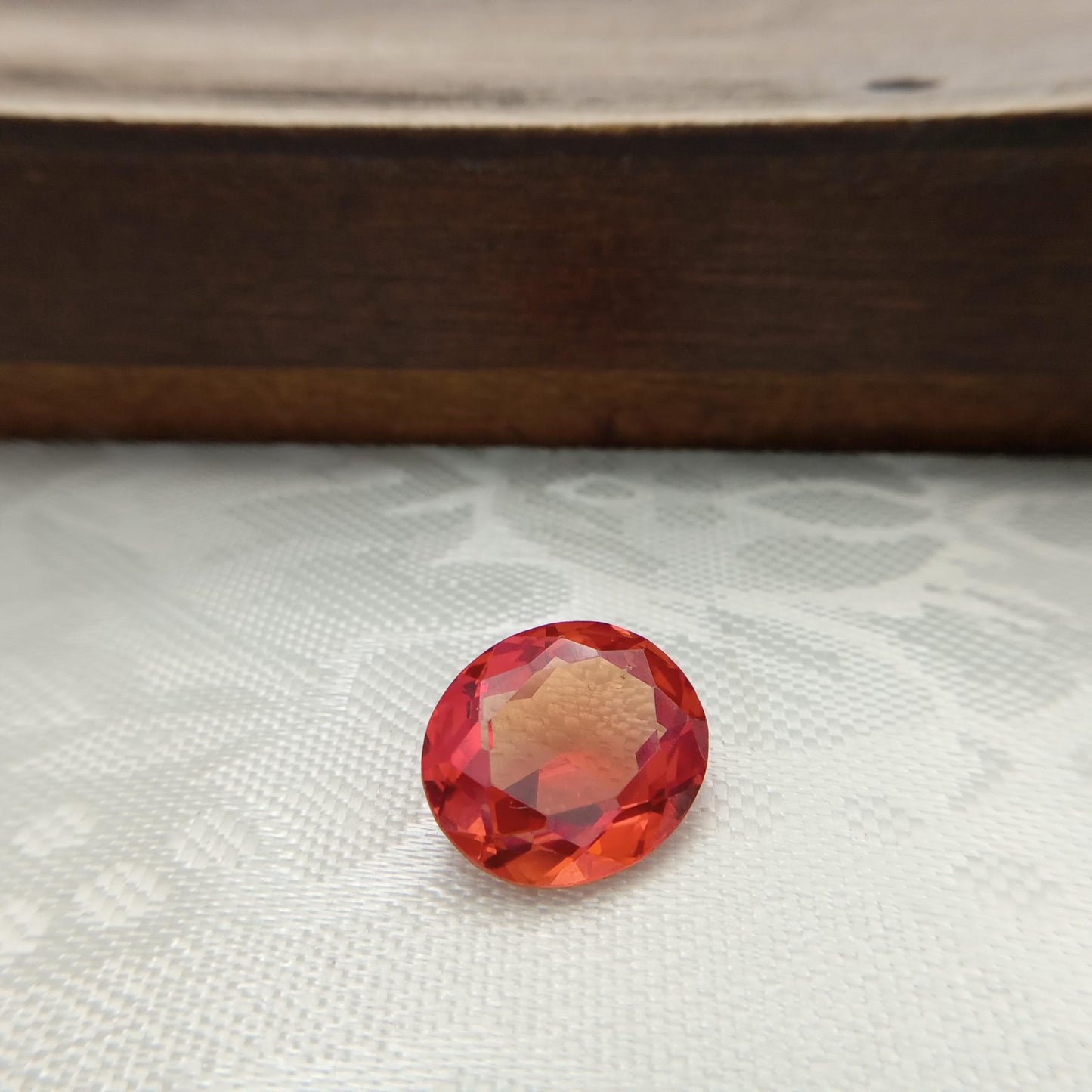 8.57 Carat Orange Lab Sapphire 14.1x12 mm Oval Cut, Faceted Loose Gemstone, Lab Created Gem