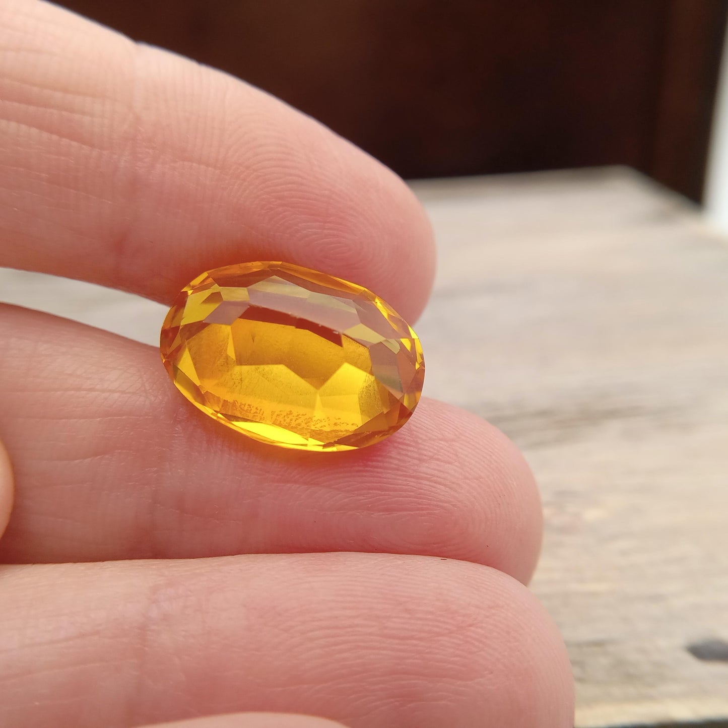 16x12mm Yellow Lab Sapphire Oval Cut 12 Carat Gem Loose Gemstone, Faceted Recycled Lab Created Yellow Synthetic Corundum