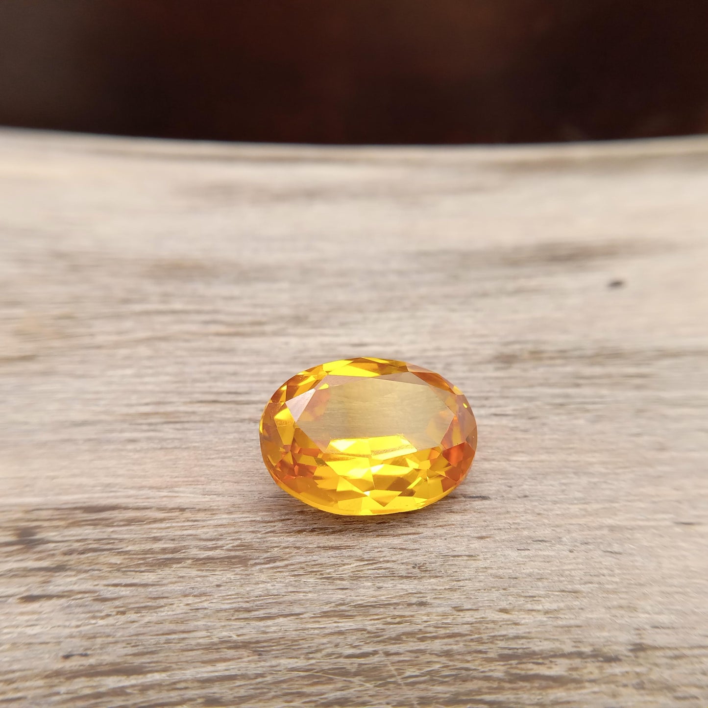 16x12mm Yellow Lab Sapphire Oval Cut 12 Carat Gem Loose Gemstone, Faceted Recycled Lab Created Yellow Synthetic Corundum