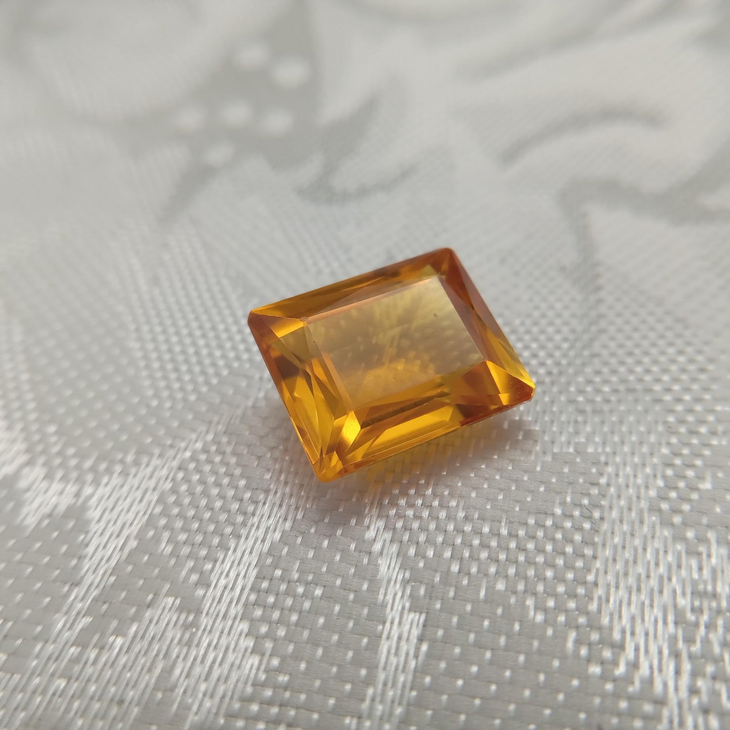 12.1x10.1mm Yellow Lab Sapphire 8.15 Carat Rectangle Cut