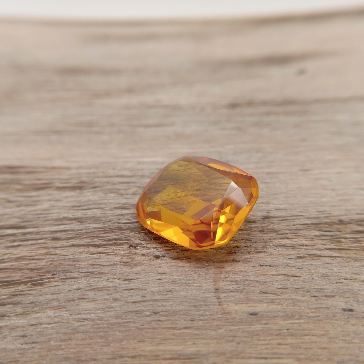 14.1x12mm Yellow Lab Sapphire 9.04 Carat, Rectangle Cut, Faceted Loose Gemstone, Synthetic Corundum