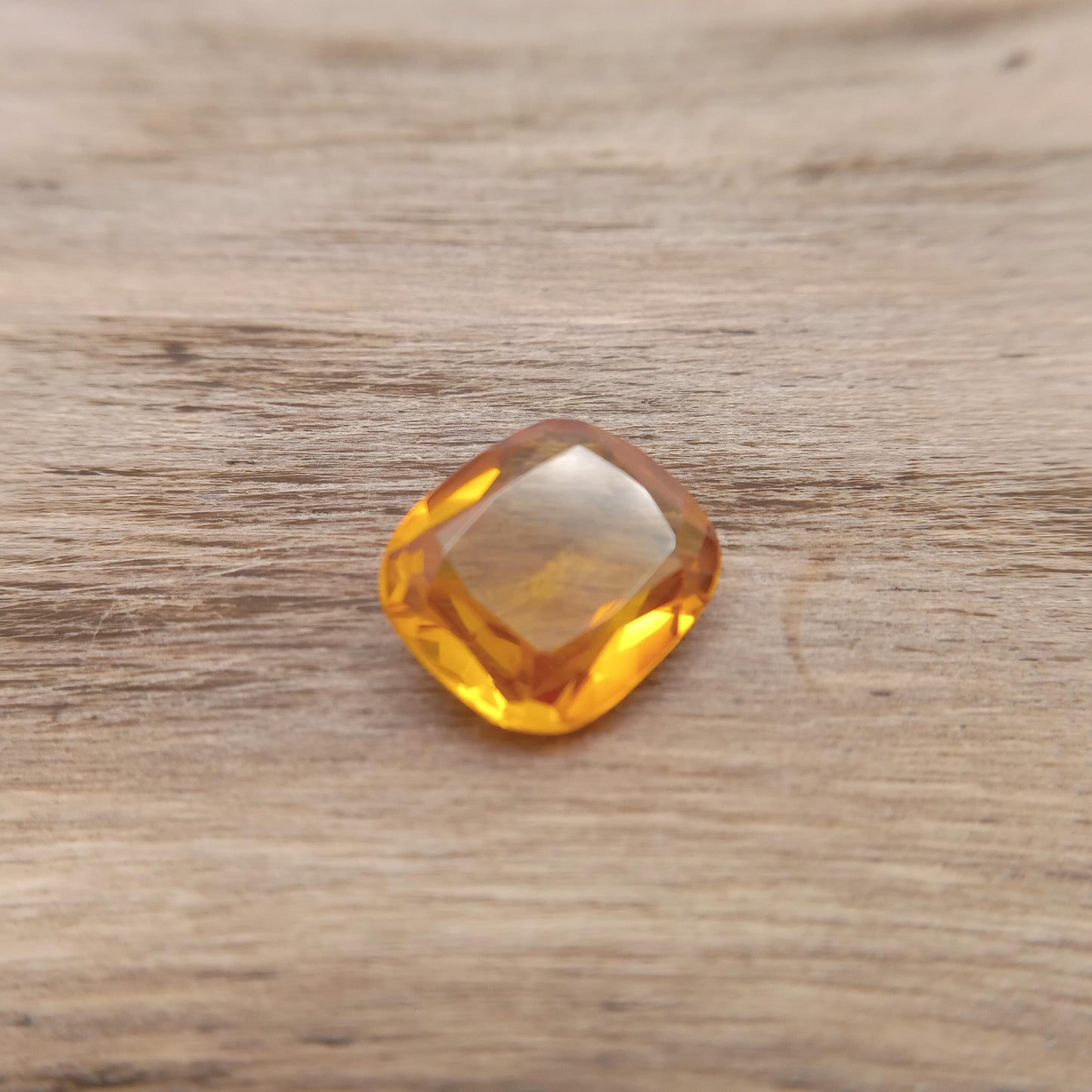 14.1x12mm Yellow Lab Sapphire 9.04 Carat, Rectangle Cut, Faceted Loose Gemstone, Synthetic Corundum
