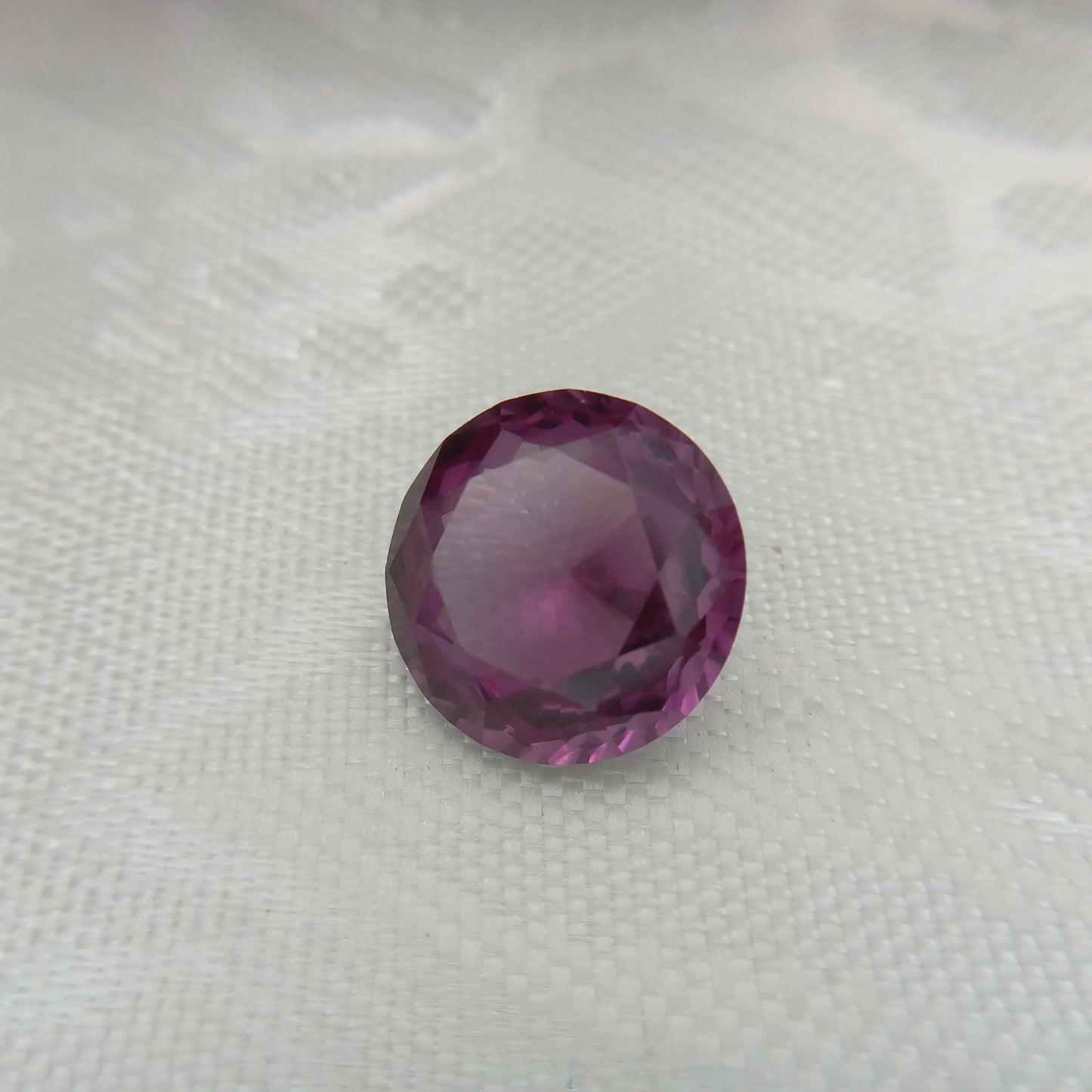 12.3mm Purple  Lab Sapphire Round Cut 7.74 Carats, Faceted Loose