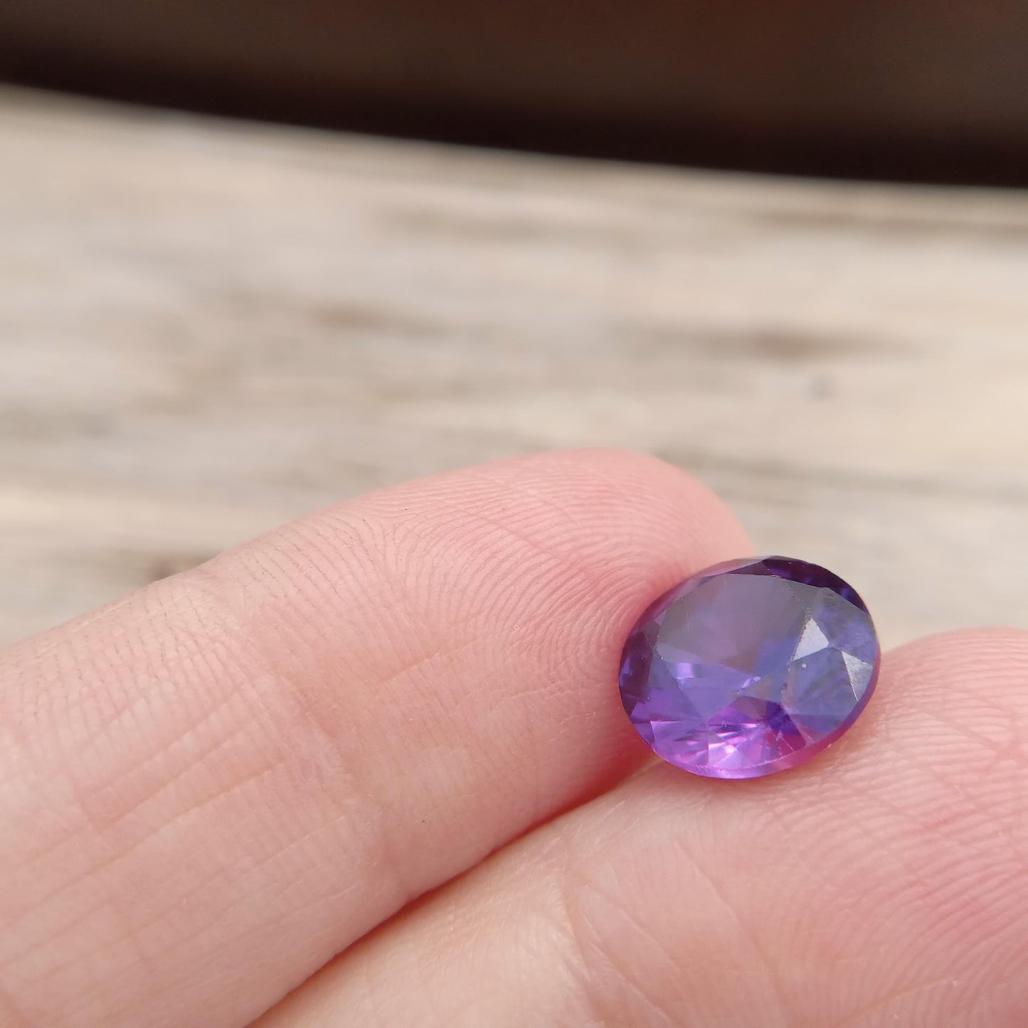 9.8 mm Purple  Lab Sapphire Round Cut 4.42 Carats, Faceted Loose