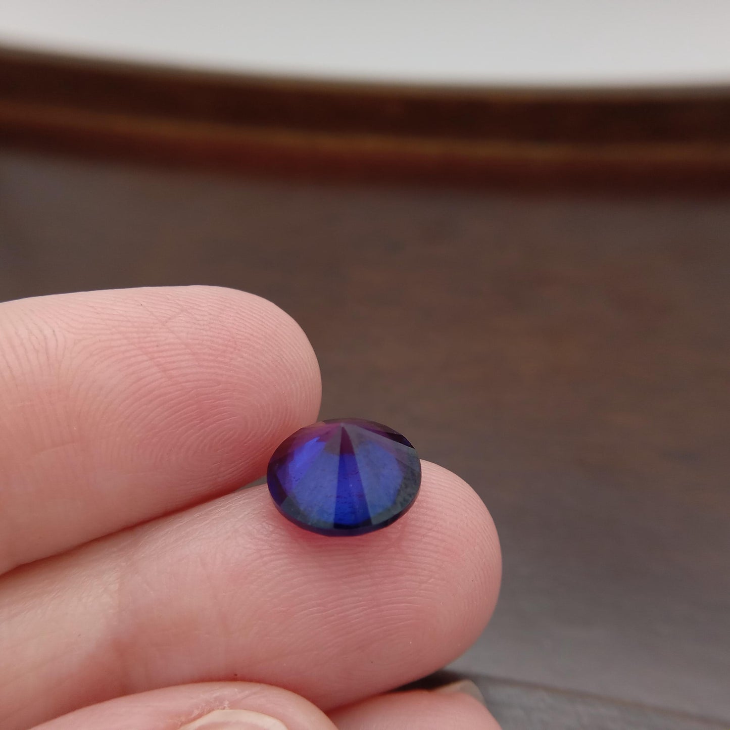 9.8 mm Purple  Lab Sapphire Round Cut 4.42 Carats, Faceted Loose