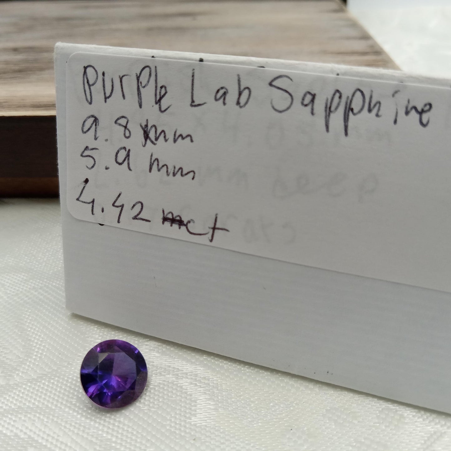 9.8 mm Purple  Lab Sapphire Round Cut 4.42 Carats, Faceted Loose