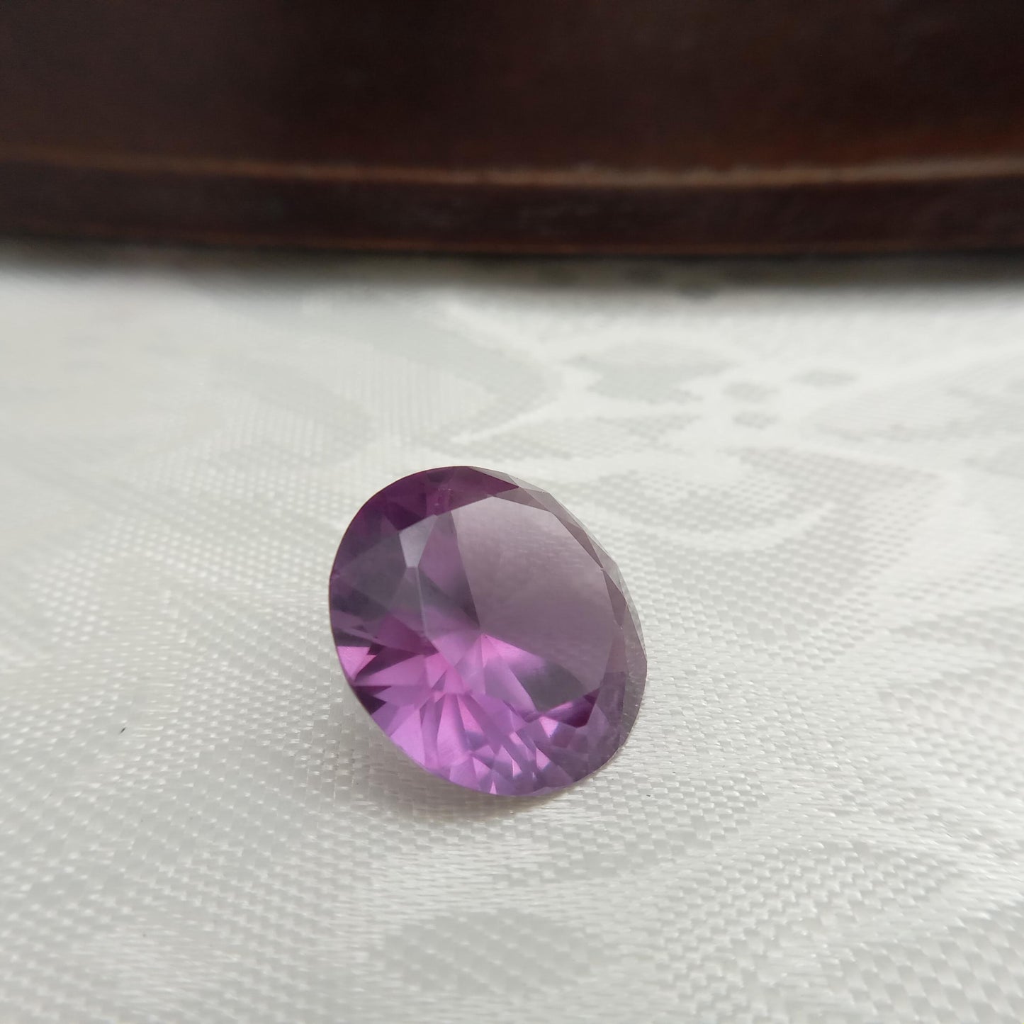 Lab Created Purple Sapphire Round Cut 21.18 Carat, Faceted Lab Grown Corundum- Alexandrite Replacement 17.8mm color change