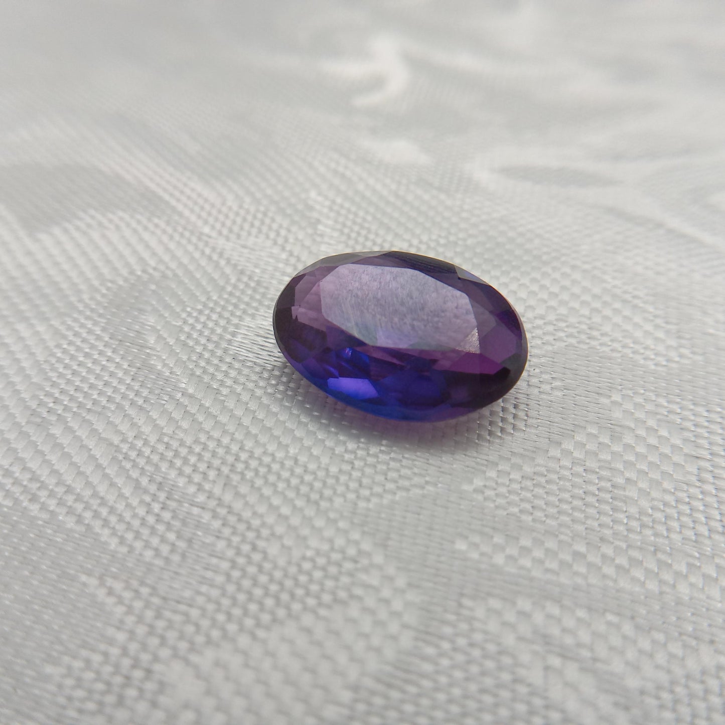 Lab Created Purple Sapphire Oval Cut 10.88 Carat, Faceted Lab Grown Corundum- Alexandrite Replacement 16.3x12.1mm color change