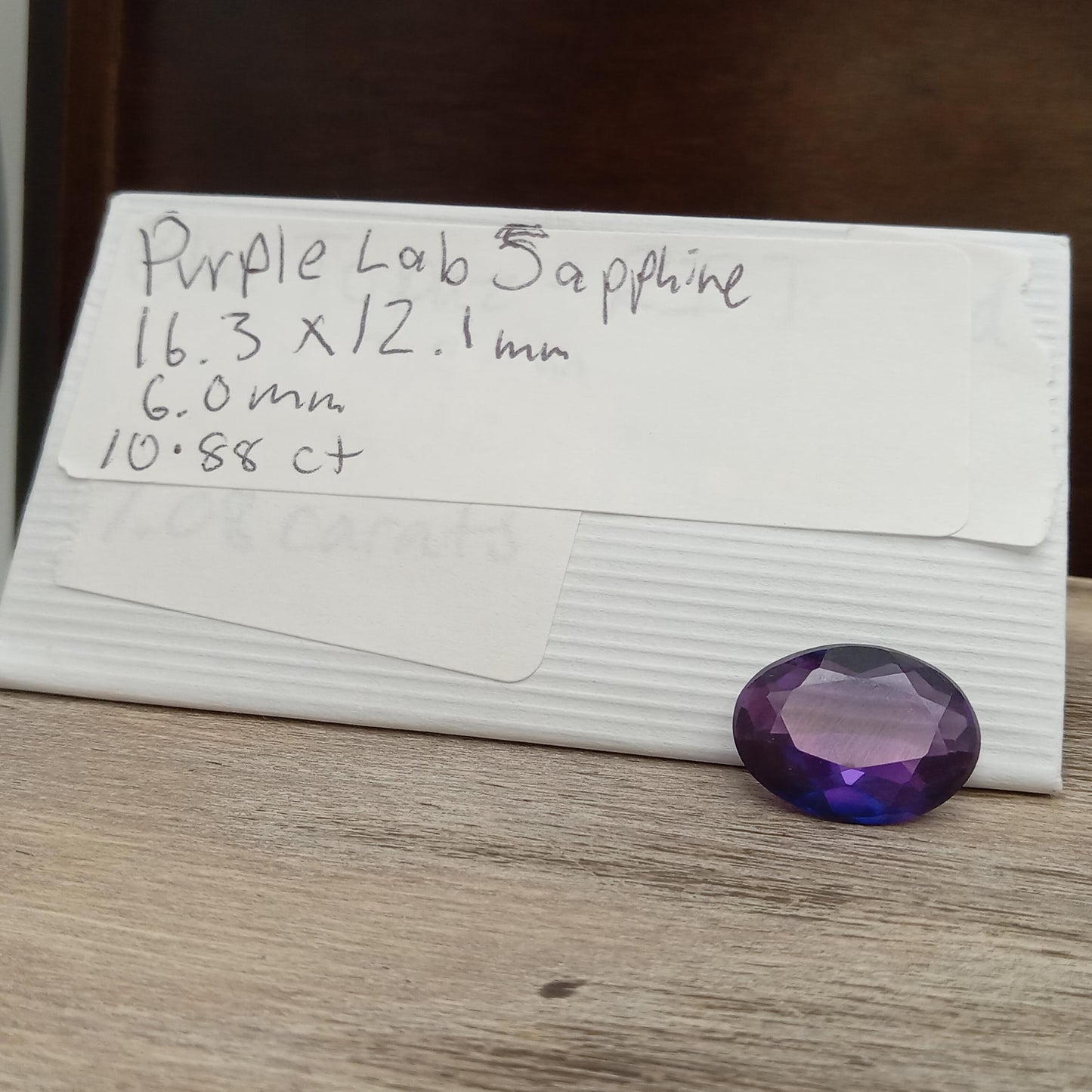 Lab Created Purple Sapphire Oval Cut 10.88 Carat, Faceted Lab Grown Corundum- Alexandrite Replacement 16.3x12.1mm color change