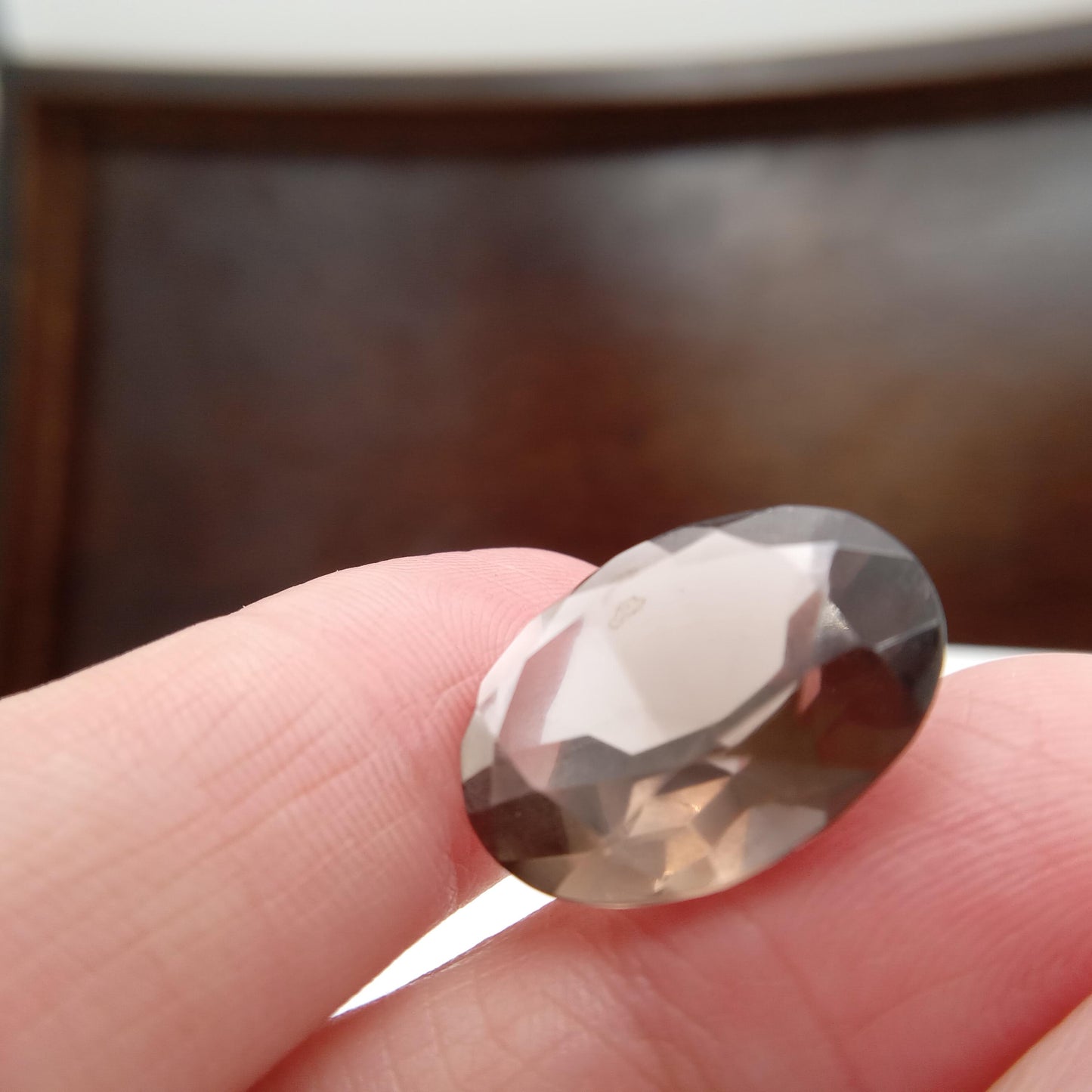 19.9x15mm Smoky Quartz 13.17 carat, Oval, Brown Faceted Loose Gemstone, Recycled Gemstone