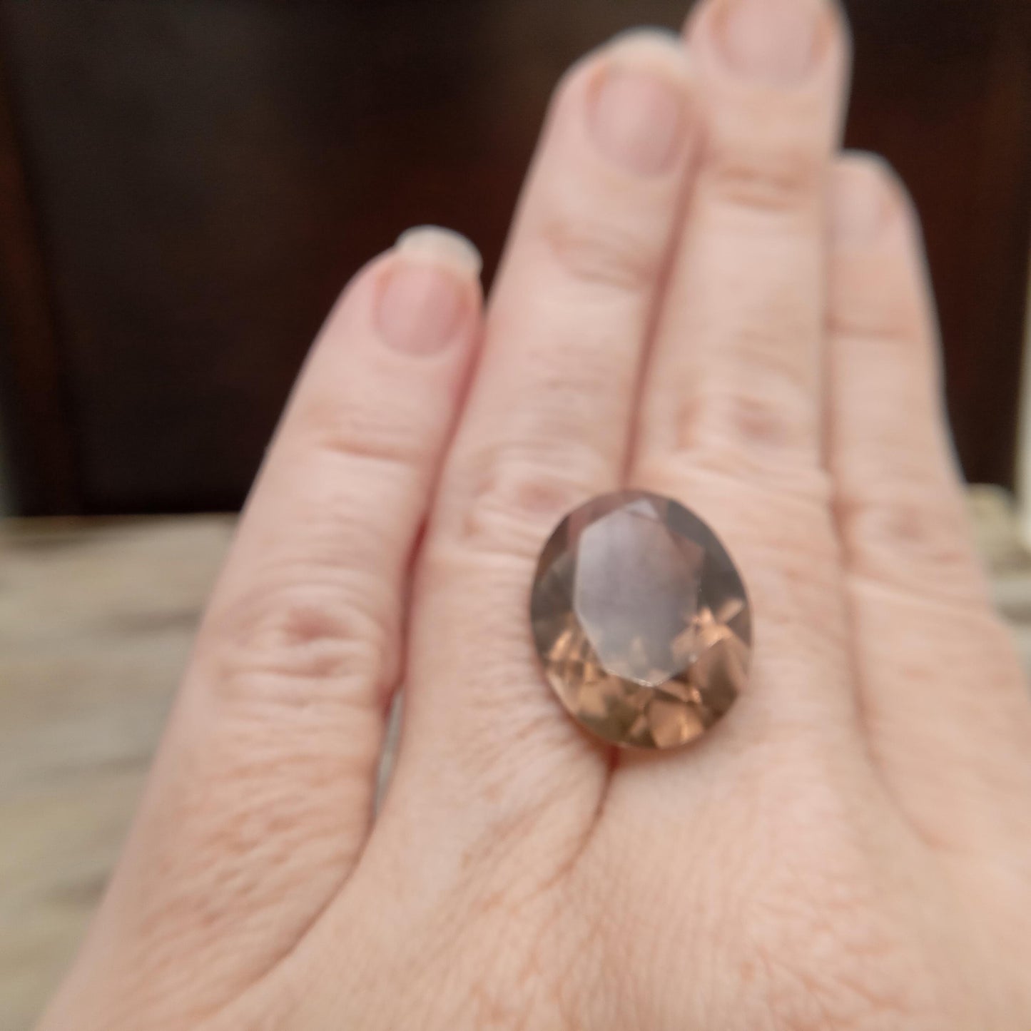 19.9x15mm Smoky Quartz 13.17 carat, Oval, Brown Faceted Loose Gemstone, Recycled Gemstone