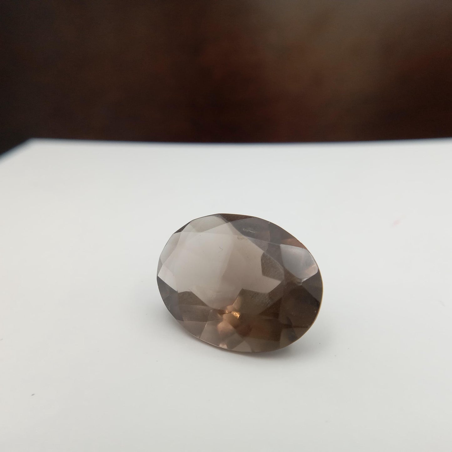 19.9x15mm Smoky Quartz 13.17 carat, Oval, Brown Faceted Loose Gemstone, Recycled Gemstone