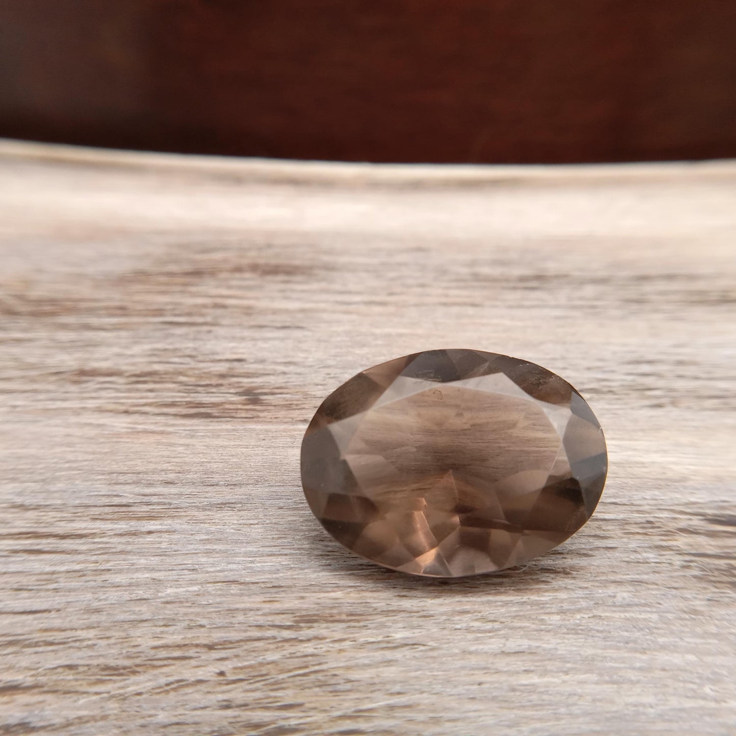 19.9x15mm Smoky Quartz 13.17 carat, Oval, Brown Faceted Loose Gemstone, Recycled Gemstone