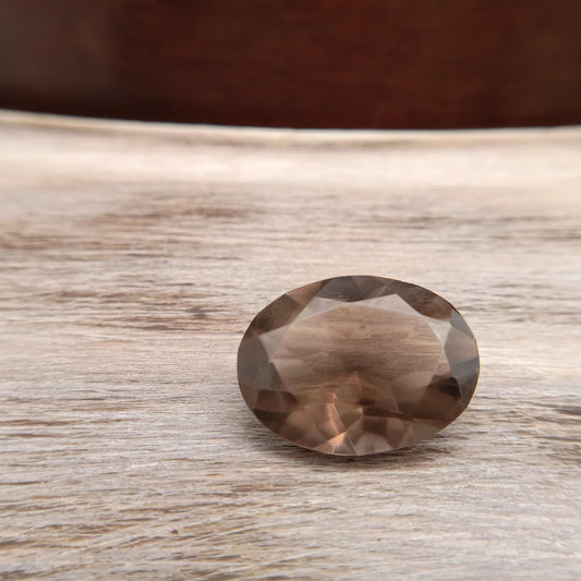 19.9x15mm Smoky Quartz 13.17 carat, Oval, Brown Faceted Loose Gemstone, Recycled Gemstone