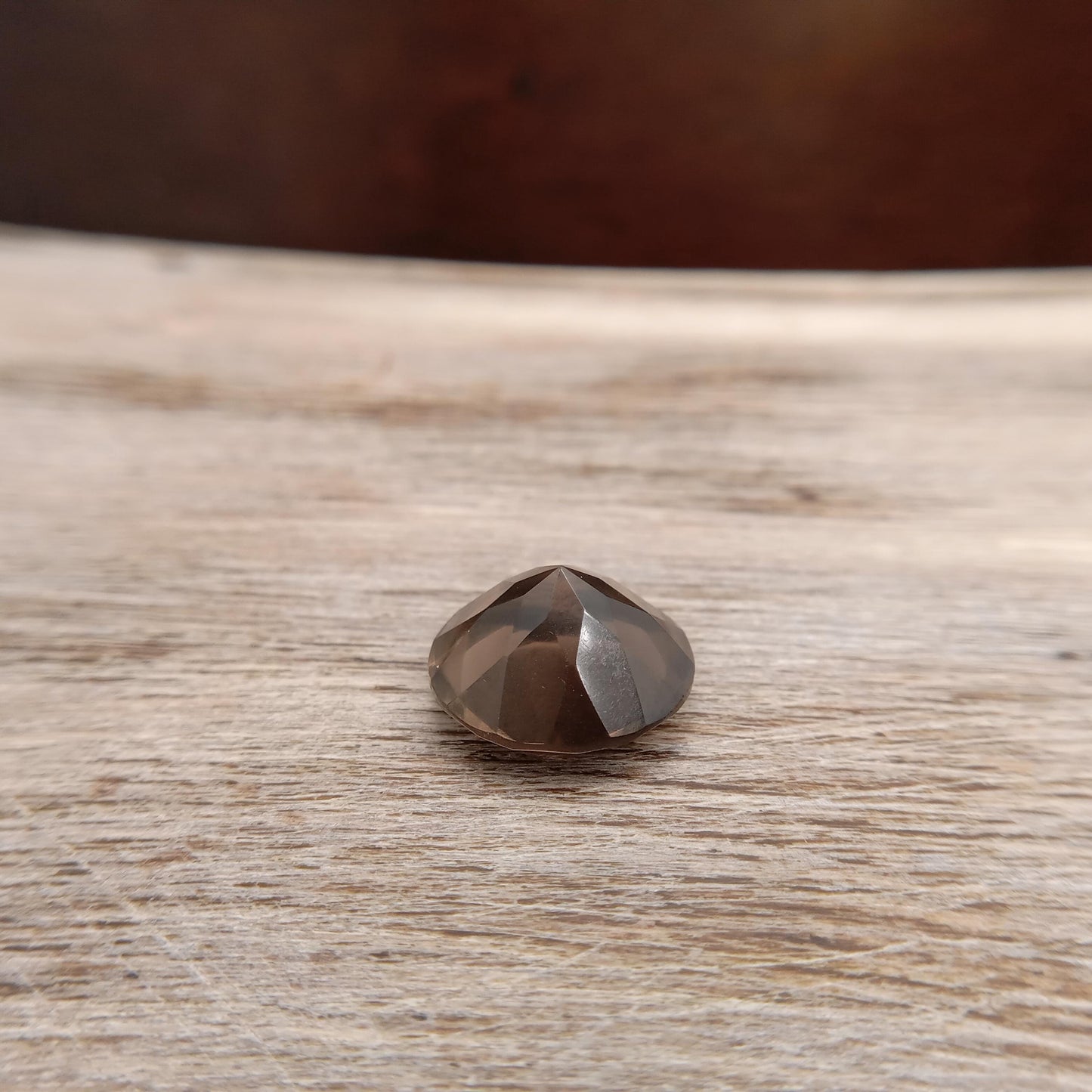 13mm Smoky Quartz 7.17 carat, Round, Brown Faceted Loose Gemstone, Recycled Gemstone