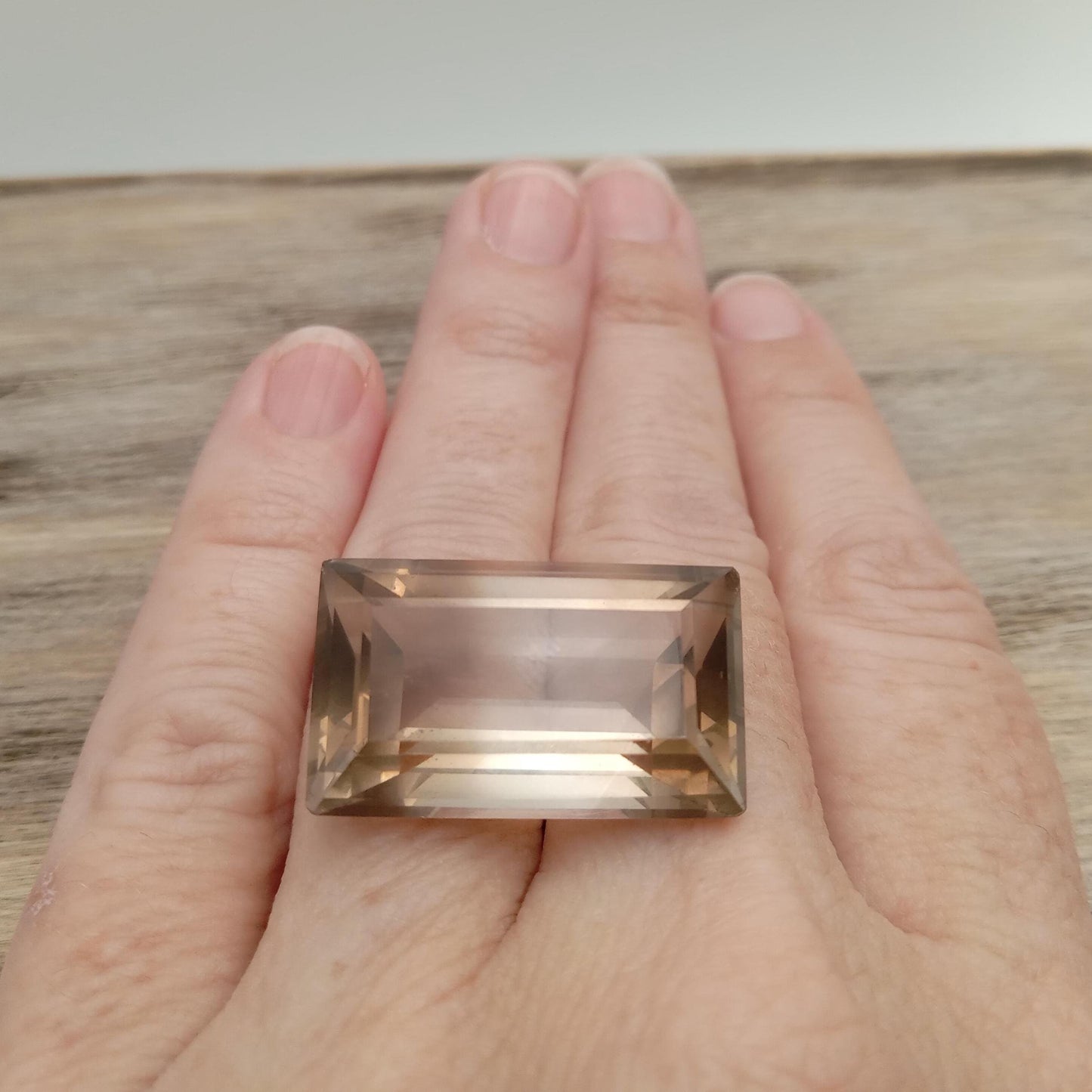 30.37 Carat Smoky Quartz 24.5x14.9mm Baguette cut, Faceted Loose Large Brown Gemstone