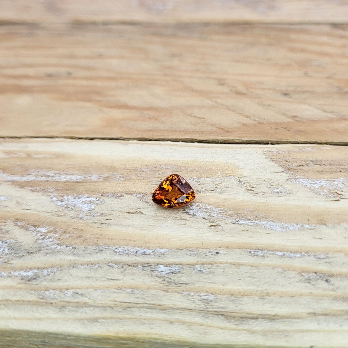 0.82 ct Natural Orange Spessartite Garnet 6.2x4.7mm Squashed Trillion Faceted Gemstone Loose Gem Bright Orange Garnet