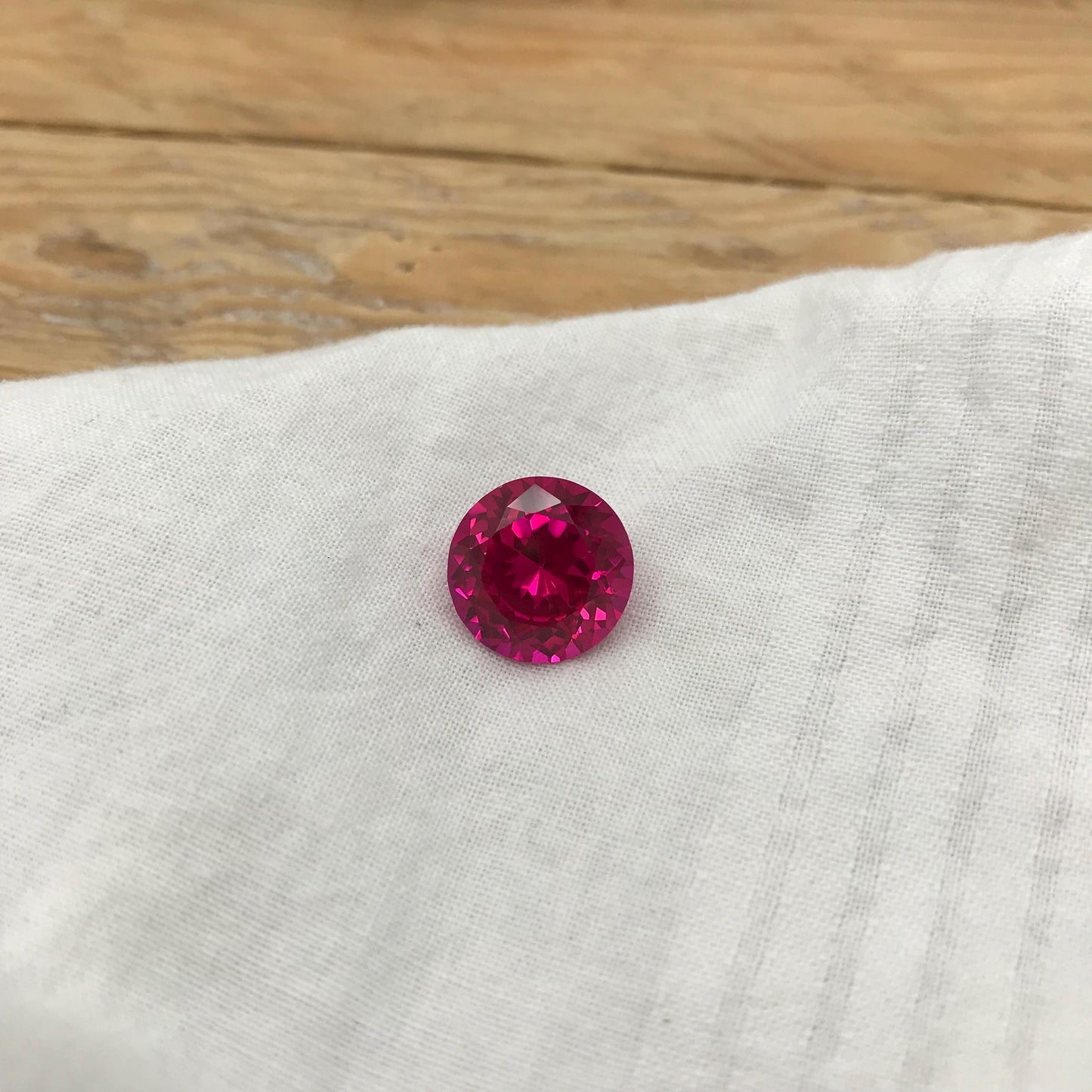 12.5mm Hot Pink Lab Sapphire 8.54 Carat, Round Cut, Loose Faceted Lab Created Gemstone