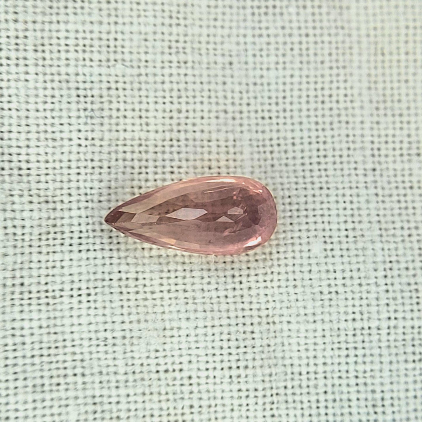 0.57 carat Natural Orangey Pink Sapphire 7.5x3.4mm, Pear Cut, Heated With Residues, Faceted Loose Gemstone, Earth Mined