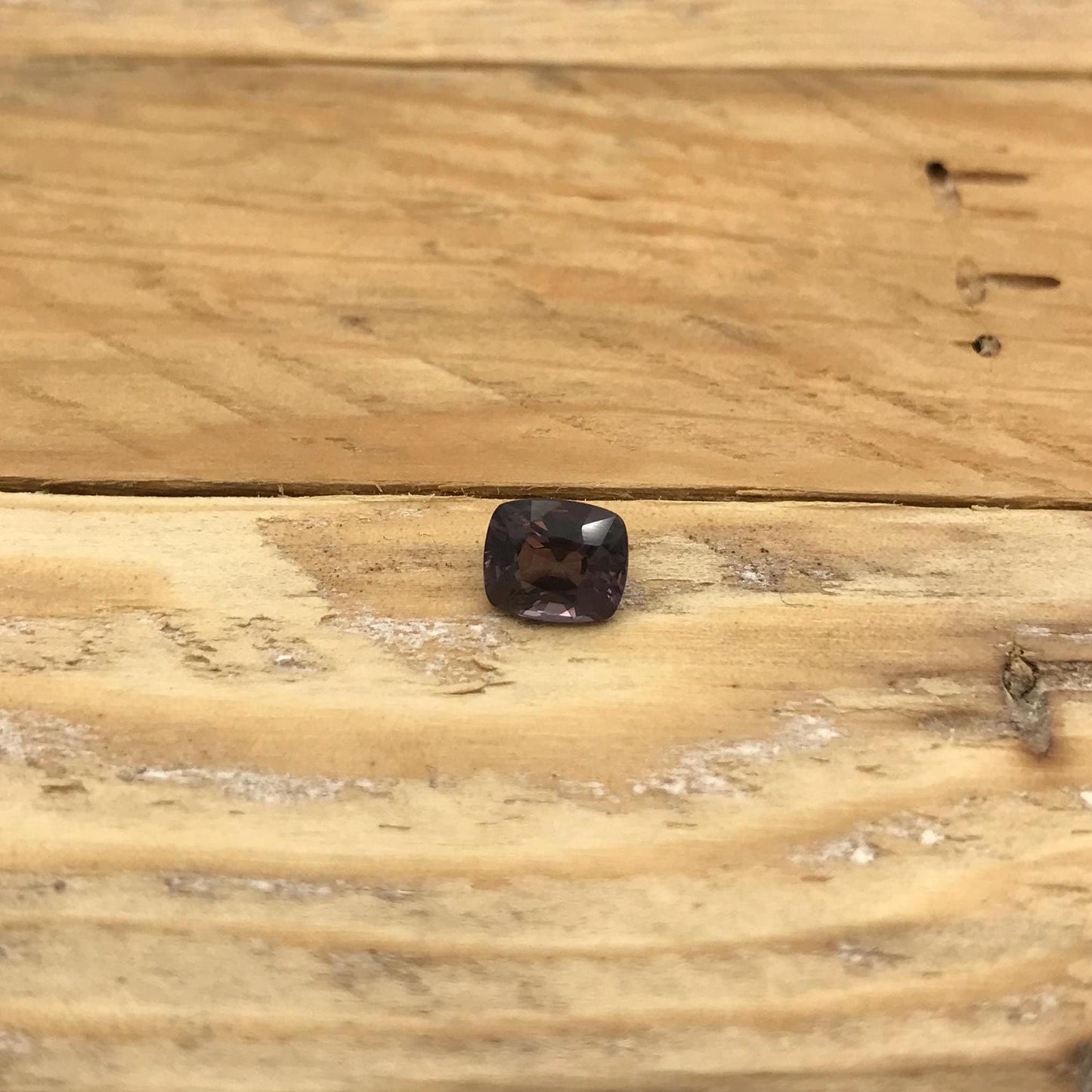 1.15 Ct Natural Purple Spinel 6.6x5.6mm Cushion Cut, Faceted Loose Gemstone, Chipped Stone