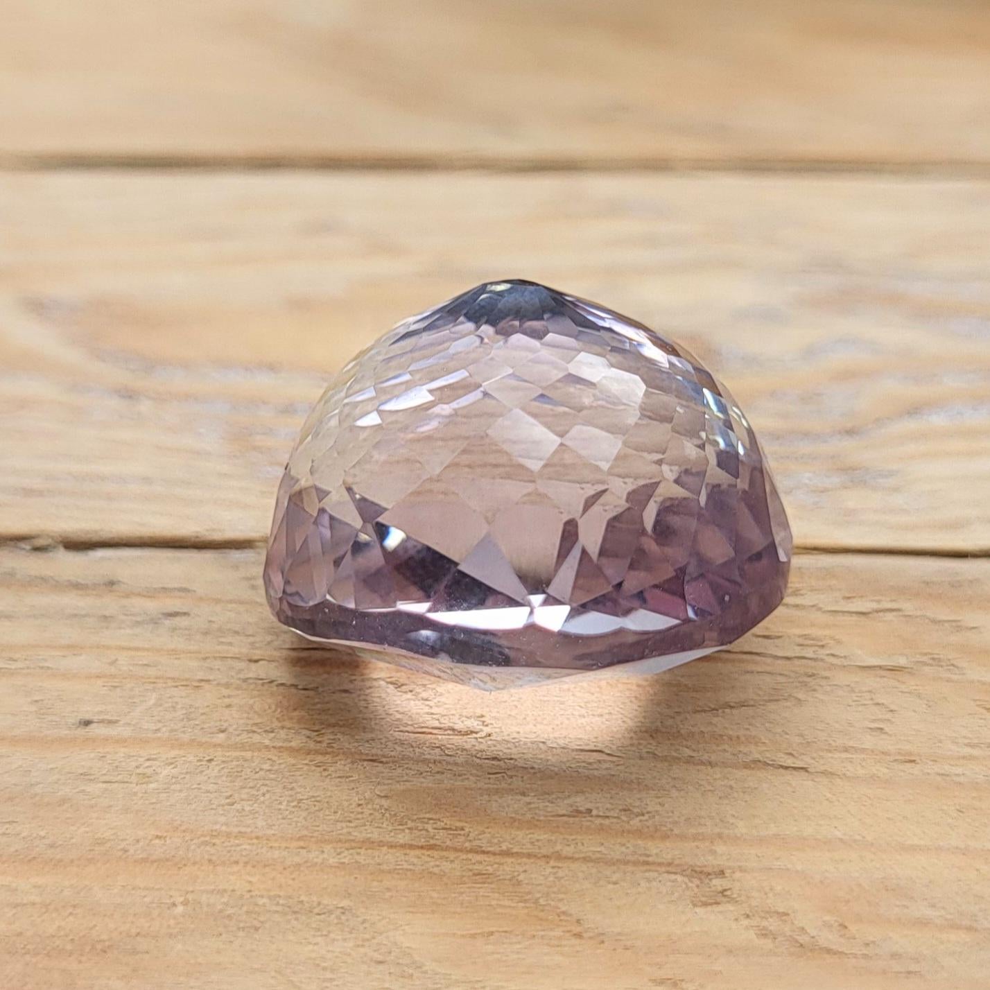21.1x18.8mm Rose-Cut Light Purple Amethyst 41.10 ct, Gemstone Faceted, February Birthstone