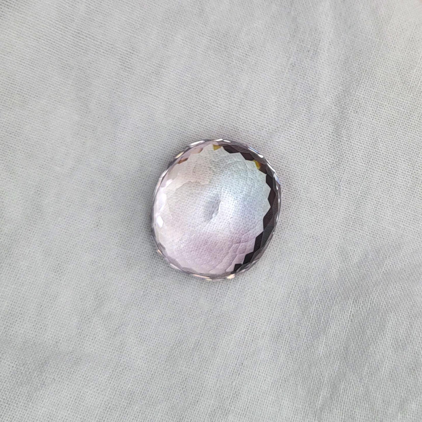 21.1x18.8mm Rose-Cut Light Purple Amethyst 41.10 ct, Gemstone Faceted, February Birthstone