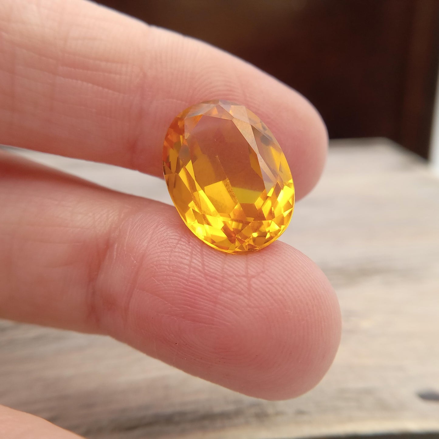 16x12mm Yellow Lab Sapphire Oval Cut 12 Carat Gem Loose Gemstone, Faceted Recycled Lab Created Yellow Synthetic Corundum