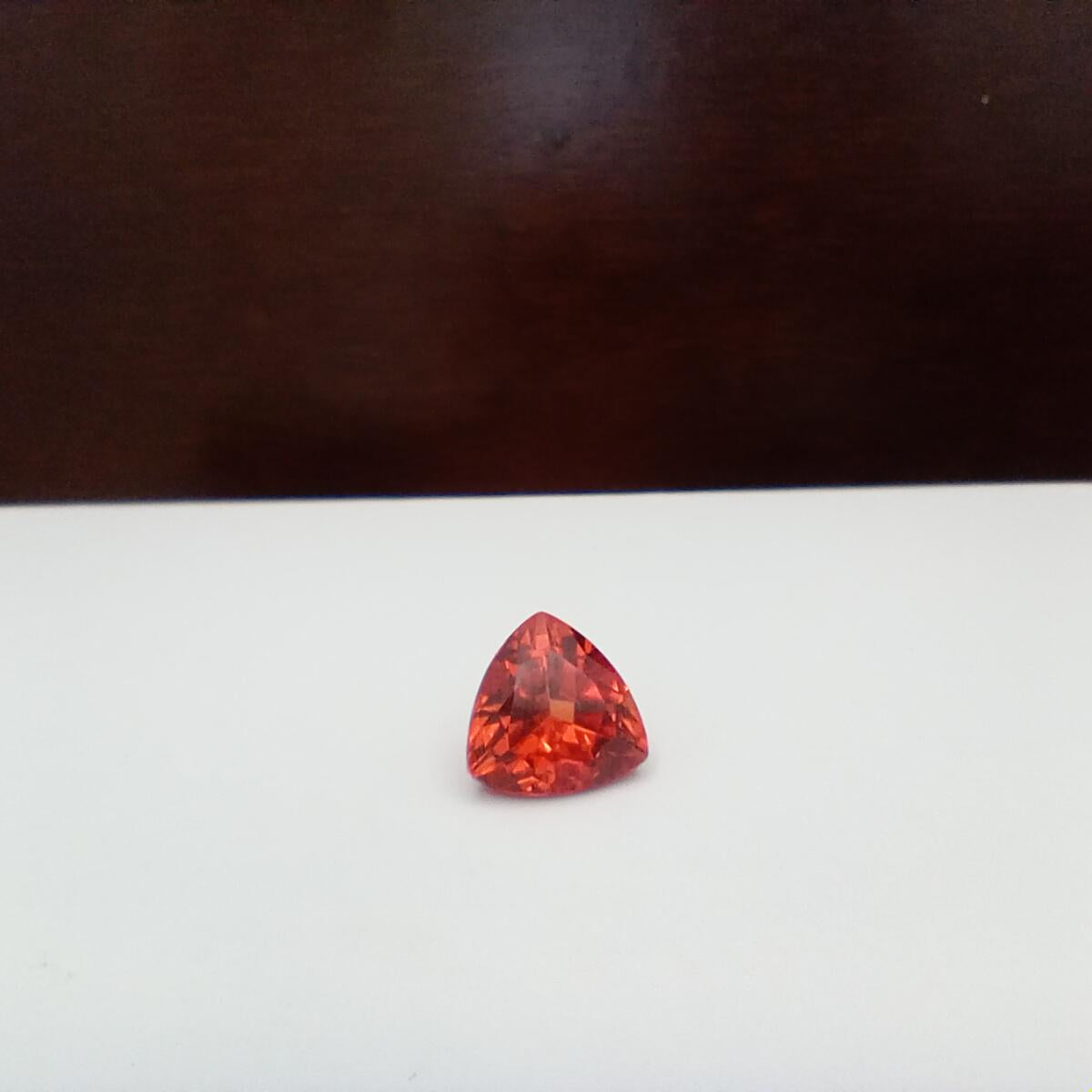 4.52 Ct Orange Synthetic Sapphire 10x10x10mm Trillion Cut, Faceted Loose Gemstone