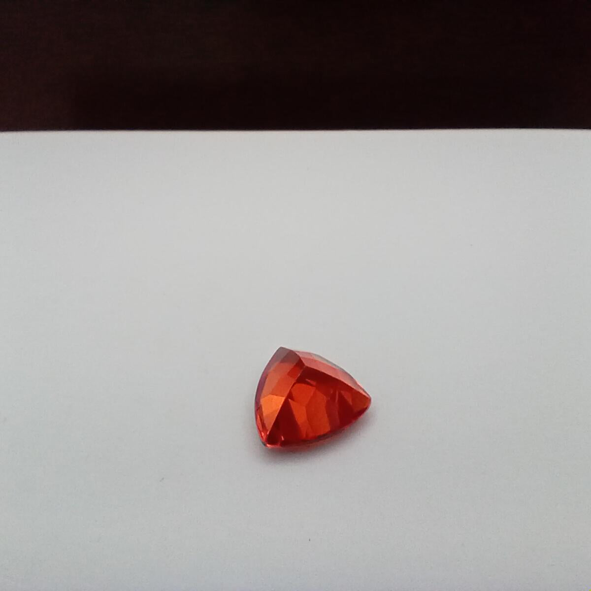 4.52 Ct Orange Synthetic Sapphire 10x10x10mm Trillion Cut, Faceted Loose Gemstone