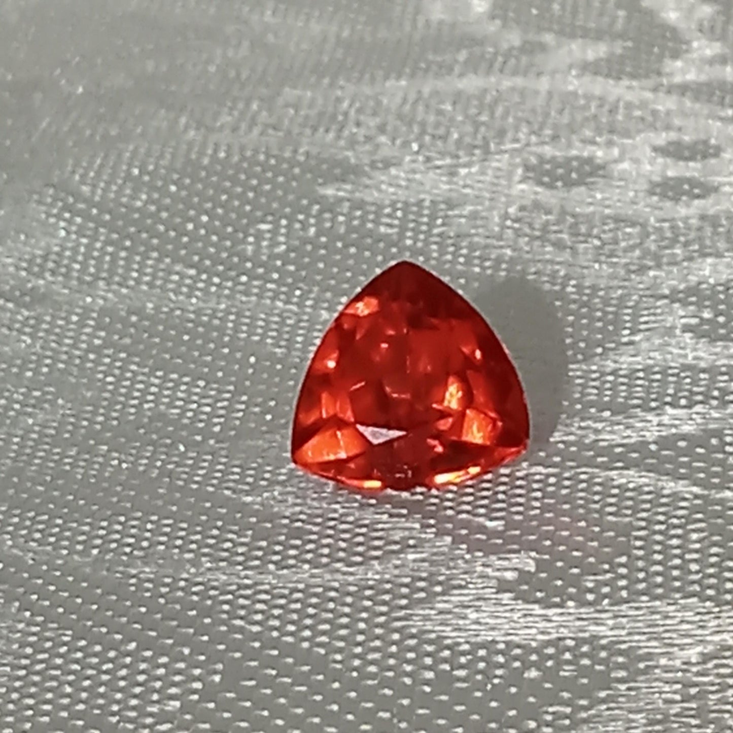 4.52 Ct Orange Synthetic Sapphire 10x10x10mm Trillion Cut, Faceted Loose Gemstone