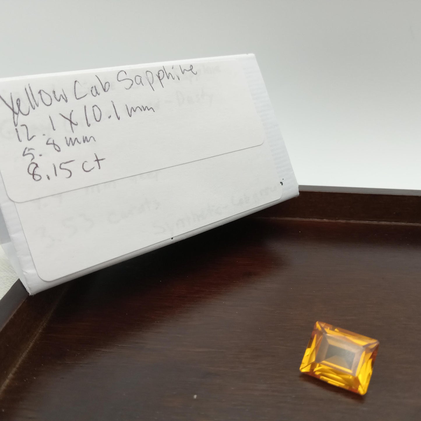 12.1x10.1mm Yellow Lab Sapphire 8.15 Carat Rectangle Cut